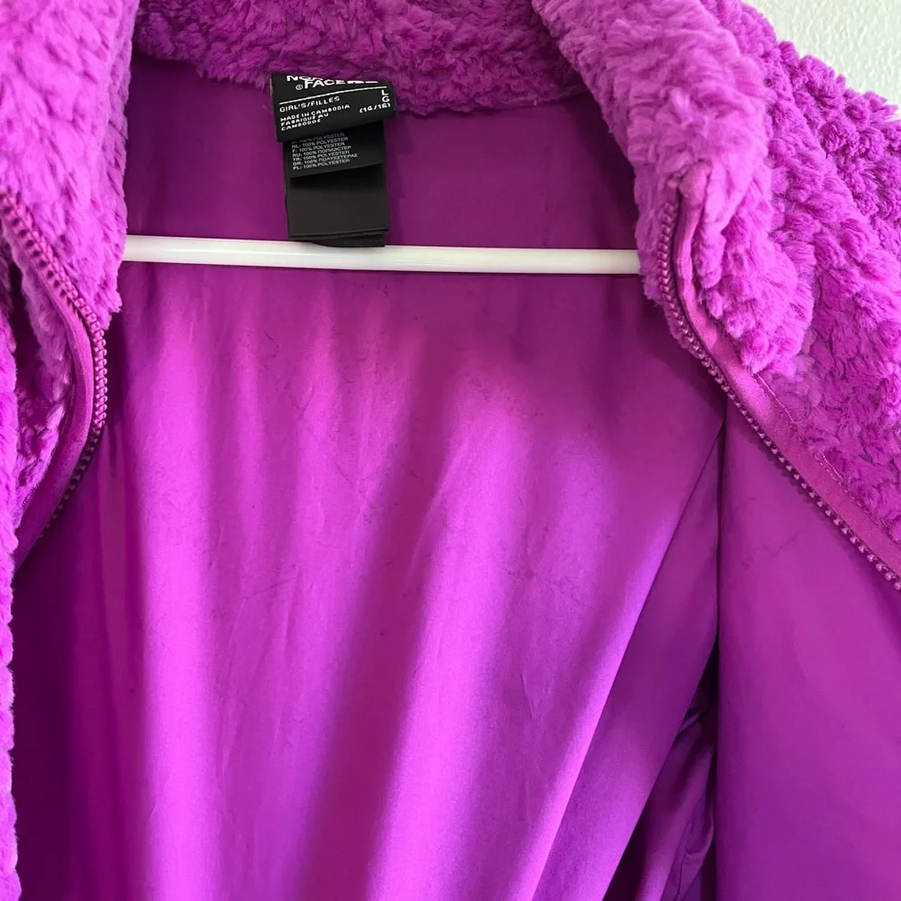 [The North Face] Magic Magenta Laurel Zip Up Jacket- Girls Large 14/16